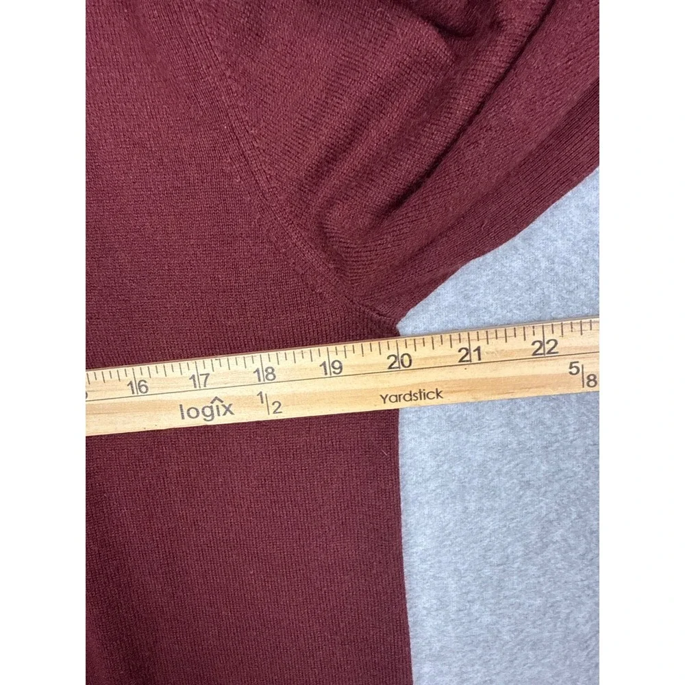 Banana Republic Silk Cashmere V-Neck Sweater Mens L Burgundy Classic Fall Luxury